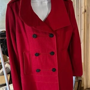Gorgeous Red Guess Pea Coat , Size M, New Without Tags